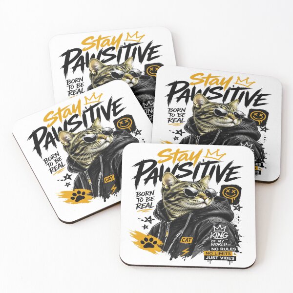 Item preview, Stay Pawsitive – Cool Cat Streetwear & Urban Graffiti Art designed and sold by Uday24.