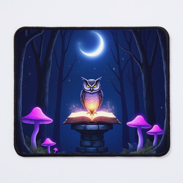 Item preview, Owl on Book in Enchanted Forest – Witchy Magic Purple RBA-2026-0107-B designed and sold by IdeaSmith.