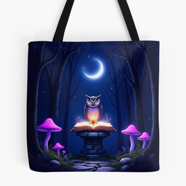 Item preview, Owl on Book in Enchanted Forest – Witchy Magic Purple RBA-2026-0107-B designed and sold by IdeaSmith.