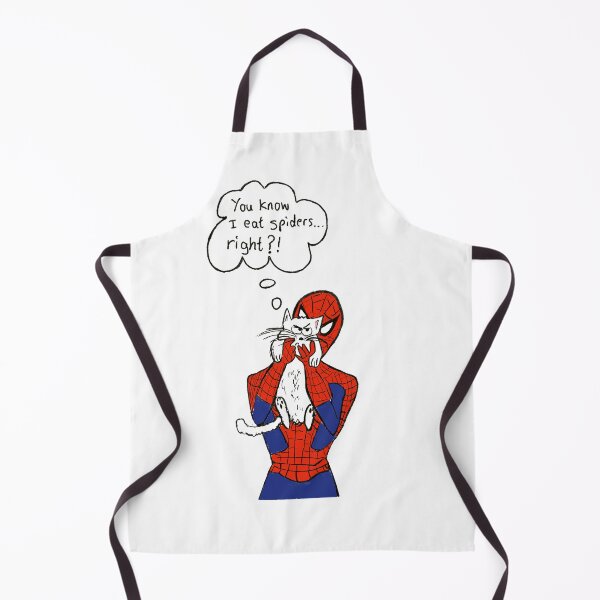 Item preview, Spiderman hugging an unhappy cat with caption " You know I eat spiders..." designed and sold by KPlayerAdhder.