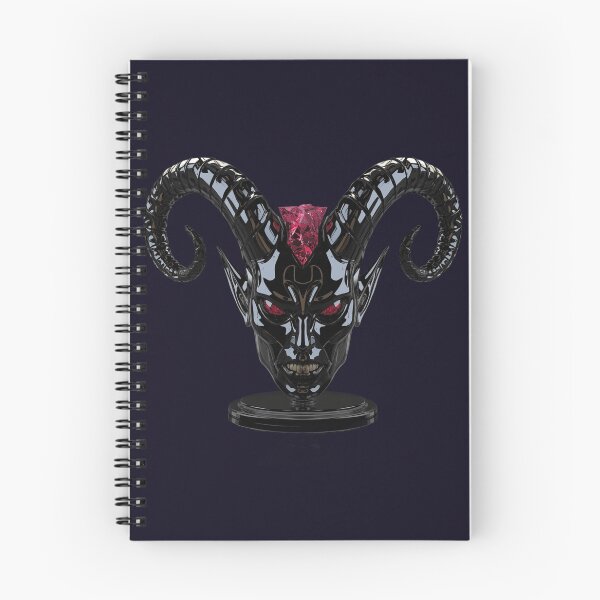 Item preview, Glossy Black Demon Lord - Metallic Horned Baphomet with Ruby Crystal designed and sold by charmaroundyou.