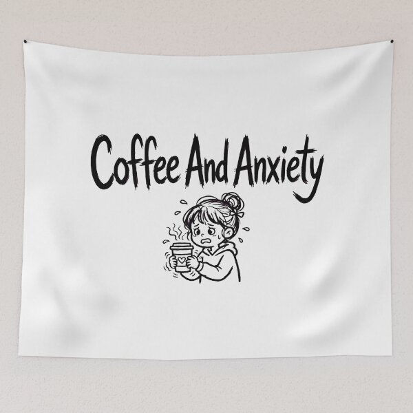 Item preview, Coffee And Anxiety Funny Coffee Lover Anxiety Club designed and sold by TRIION.