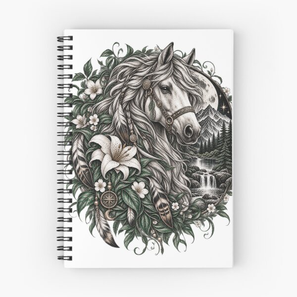 Item preview, Moonlit Horse – Mystical Botanical Horse Graphic designed and sold by RG3D Project .