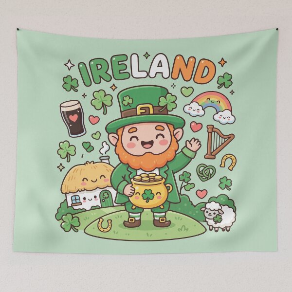 Item preview, Cute Ireland Kawaii Doodles designed and sold by Amir Faysal.