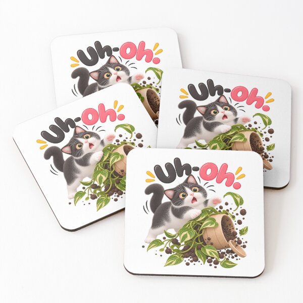 Item preview, Uh-Oh Funny Tuxedo Cat Broken Plant - Boki's Day designed and sold by BOKI DAY.