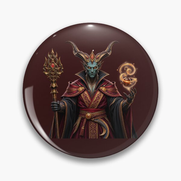 Item preview, Archmage Demon Lord - Majestic Horned Sorcerer in Crimson Robes designed and sold by charmaroundyou.