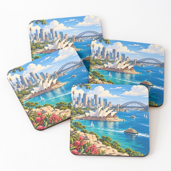 Item preview, Sydney Skyline Australia Retro Travel designed and sold by Imaginationbeyond.