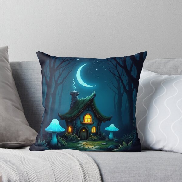 Item preview, Witch Cottage in Enchanted Forest – Witchy Magic Blue RBA-2026-0152-B designed and sold by IdeaSmith.