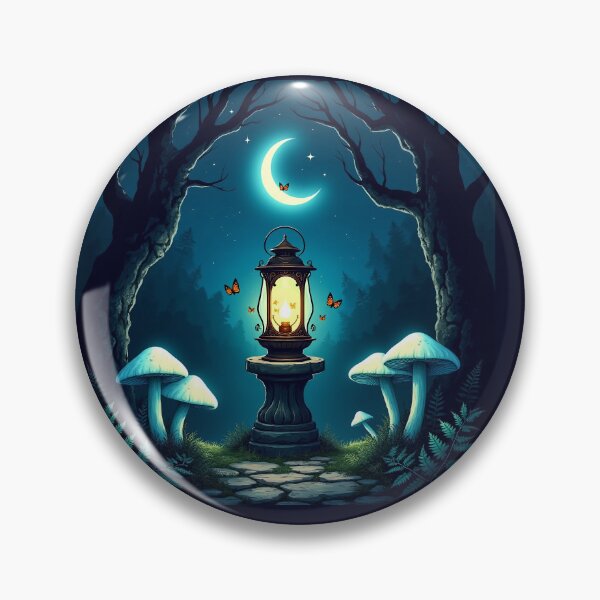 Item preview, Old Lantern in Enchanted Forest – Witchy Magic Blue RBA-2026-0154-B designed and sold by IdeaSmith.