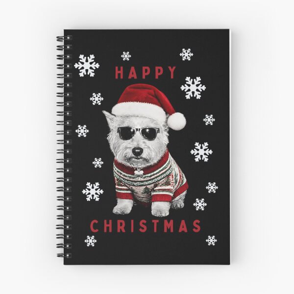 Item preview, Cute Dog Christmas Happy Christmas Westie in Santa Hat and Sunglasses Cute Pet Holiday Greeting  designed and sold by HYPNK.