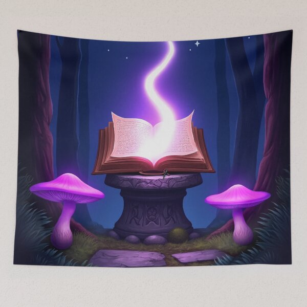Item preview, Spellbook in Dark Enchanted Forest – Fantasy Moon Purple RBA-2026-0101-A designed and sold by IdeaSmith.