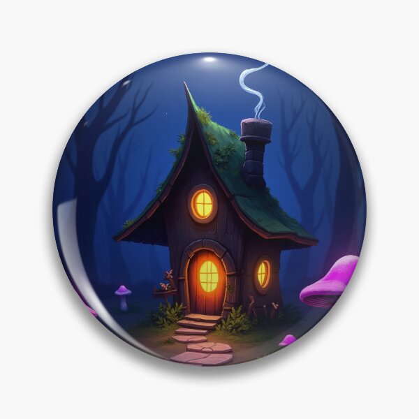 Item preview, Witch Cottage in Dark Enchanted Forest – Fantasy Moon Purple RBA-2026-0102-A designed and sold by IdeaSmith.