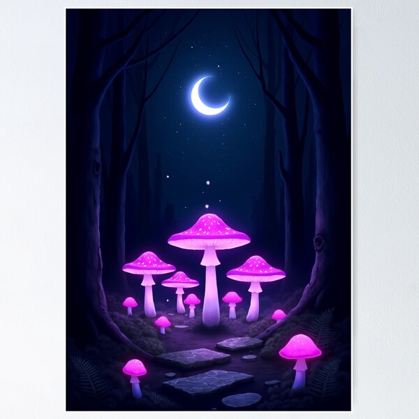 Item preview, Fairy Ring in Dark Enchanted Forest – Fantasy Moon Purple RBA-2026-0103-A designed and sold by IdeaSmith.