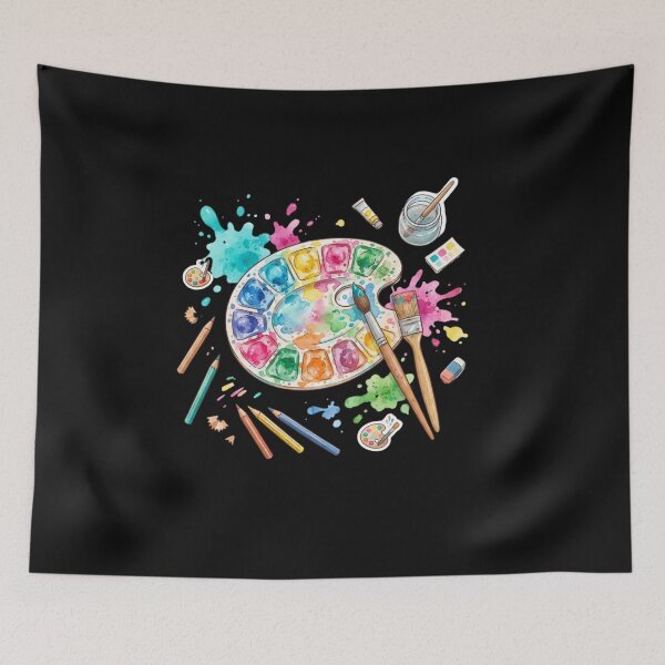 Item preview, Watercolor Paint Palette And Art Supplies Design designed and sold by bvdesignart.
