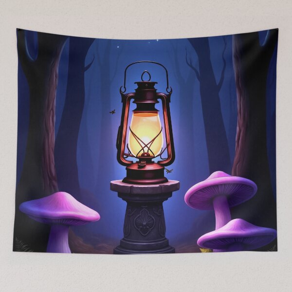 Item preview, Old Lantern in Dark Enchanted Forest – Fantasy Moon Purple RBA-2026-0104-A designed and sold by IdeaSmith.