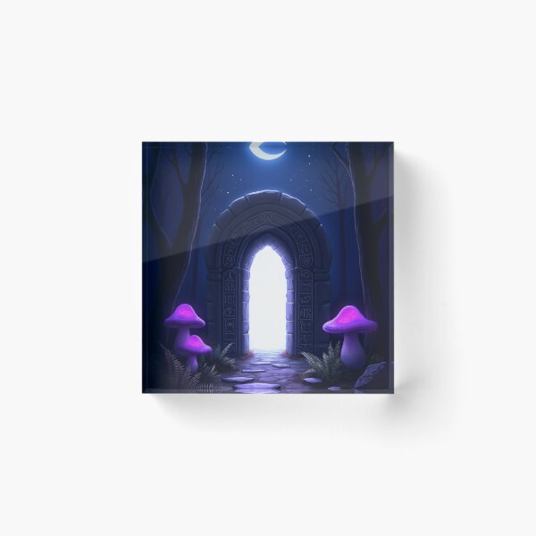 Item preview, Rune Gate in Dark Enchanted Forest – Fantasy Moon Purple RBA-2026-0106-A designed and sold by IdeaSmith.
