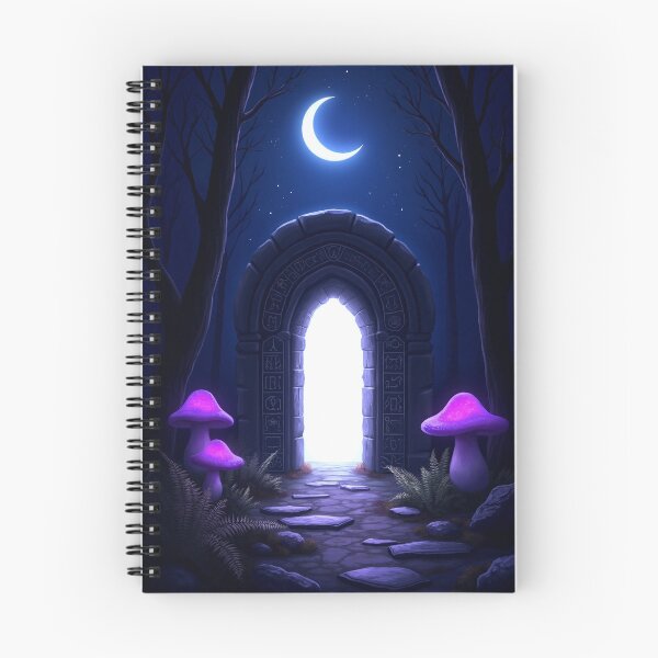 Item preview, Rune Gate in Dark Enchanted Forest – Fantasy Moon Purple RBA-2026-0106-A designed and sold by IdeaSmith.