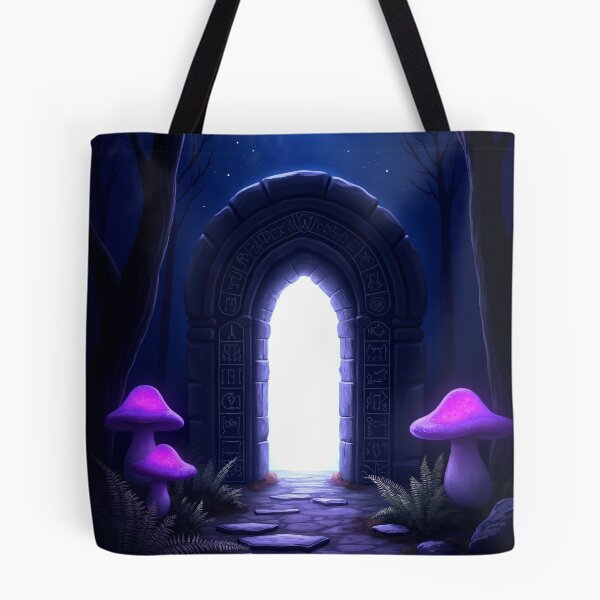 Item preview, Rune Gate in Dark Enchanted Forest – Fantasy Moon Purple RBA-2026-0106-A designed and sold by IdeaSmith.