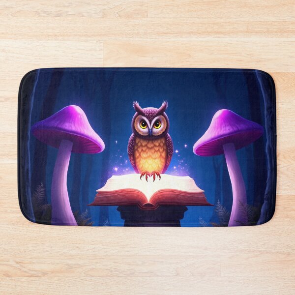 Item preview, Owl on Book in Dark Enchanted Forest – Fantasy Moon Purple RBA-2026-0107-A designed and sold by IdeaSmith.
