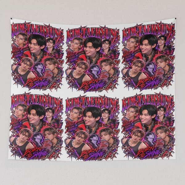 Item preview, Kim Taehyung, estética de estrella de rock roja y morada designed and sold by pixelartshop4r.