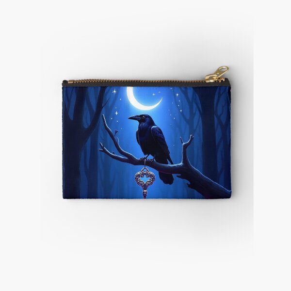 Item preview, Raven with Key in Dark Enchanted Forest – Fantasy Moon Purple RBA-2026-0108-A designed and sold by IdeaSmith.