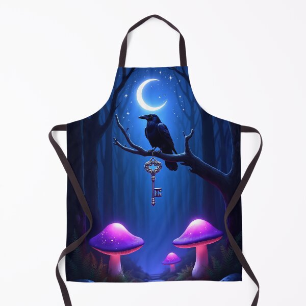Item preview, Raven with Key in Dark Enchanted Forest – Fantasy Moon Purple RBA-2026-0108-A designed and sold by IdeaSmith.
