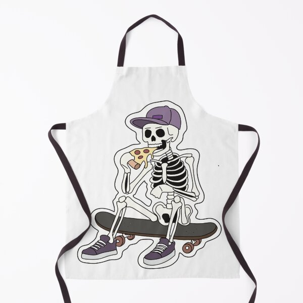 Item preview, Skater skeleton eating pizza slice on skateboard  designed and sold by EDimension.