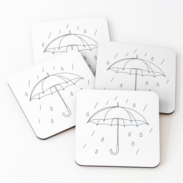 Item preview, Minimalist Umbrella Rain Line Art Design designed and sold by KRStyleClub.