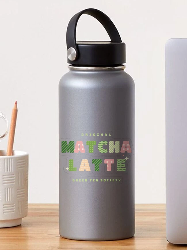 Imagen 1 de 3, Pegatina con la obra Matcha Latte Retro Patterned Letters Green Tea, diseñada y vendida por somebasic.