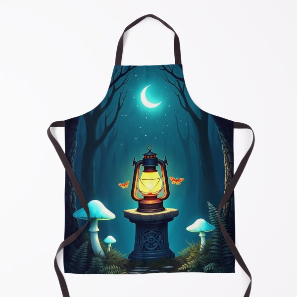 Item preview, Old Lantern in Dark Enchanted Forest – Fantasy Moon Blue RBA-2026-0154-A designed and sold by IdeaSmith.
