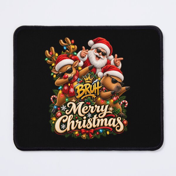 Item preview, Santa Claus And Cute Reindeer Merry Christmas Art designed and sold by DailySparks.