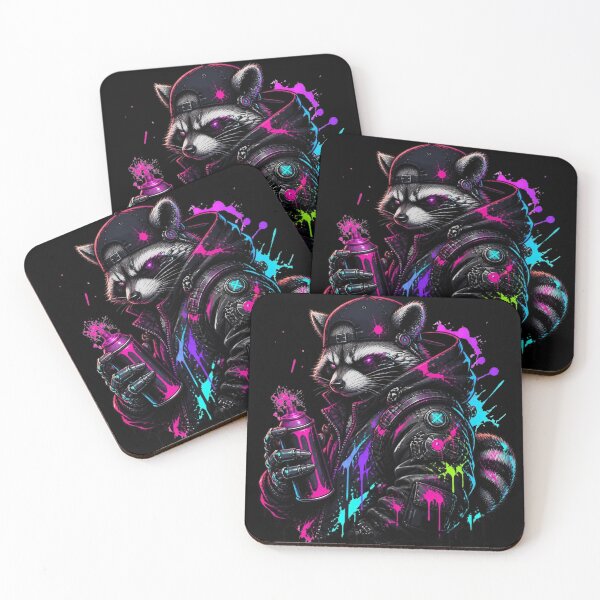 Item preview, Cyberpunk Raccoon Graffiti Artist Streetwear Hip Hop designed and sold by LazyDayzCo.