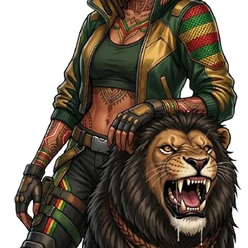 Artwork thumbnail, Woman Rastafari Lion Reggae Roots by CHRIST5000
