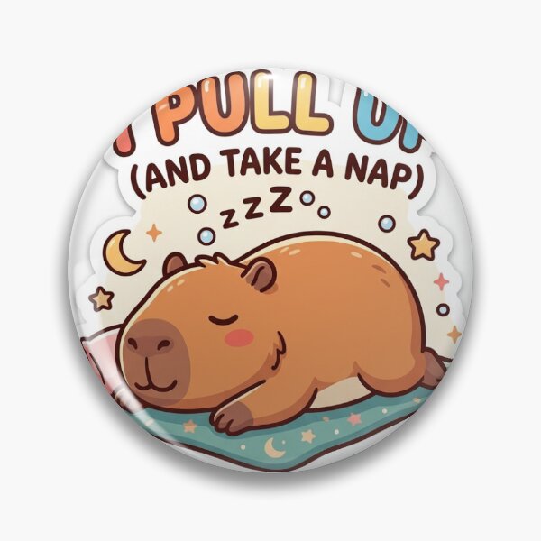 Item preview, I Pull Up And Take A Nap Funny Lazy Sleeping Capybara Sticker designed and sold by SakuraAIS123.