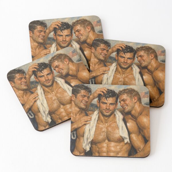 Item preview, Retro Jocks "The Swim Team" Gay Leather Art Design designed and sold by ItsAKinkThing.