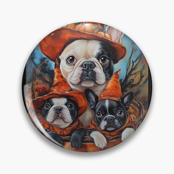 Item preview,  Halloween French Bulldog Mother & Puppies with Pumpkins – Witch Dog Art designed and sold by elisarasada.