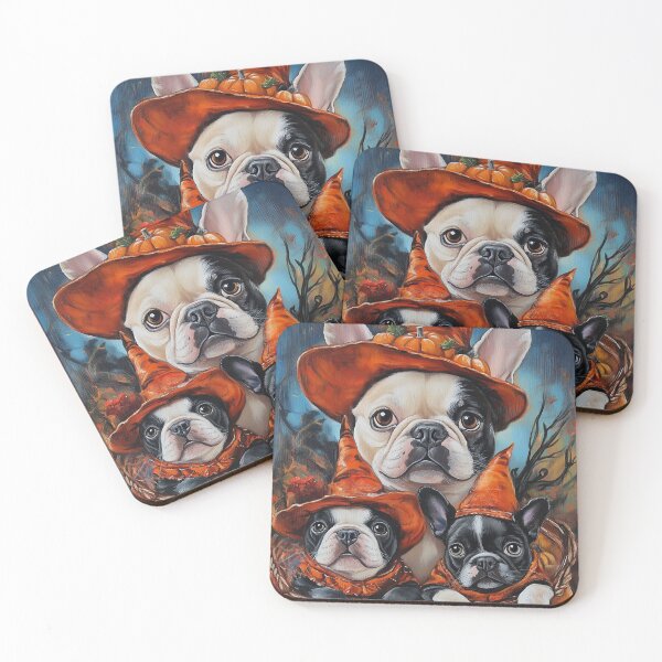 Item preview,  Halloween French Bulldog Mother & Puppies with Pumpkins – Witch Dog Art designed and sold by elisarasada.