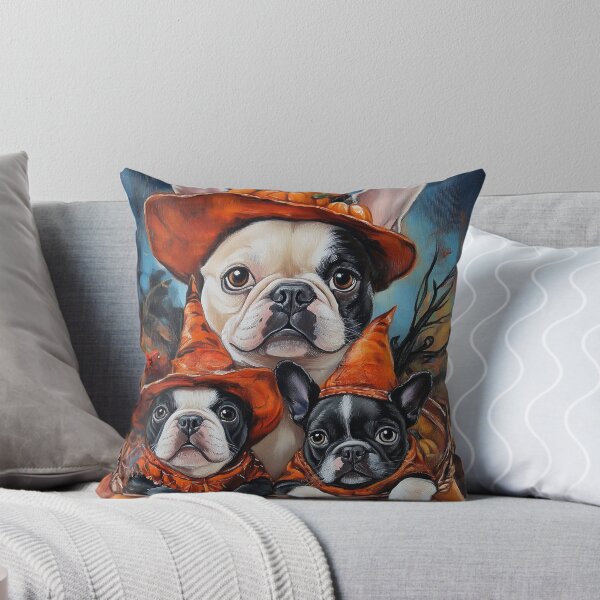 Item preview,  Halloween French Bulldog Mother & Puppies with Pumpkins – Witch Dog Art designed and sold by elisarasada.