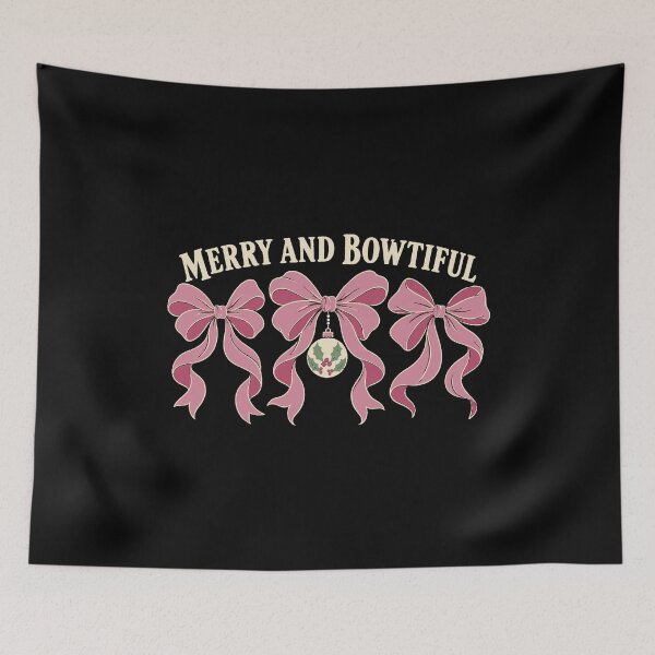 Item preview, Cozy Pink Christmas Merry and Bowtiful Ribbon Bows designed and sold by AMICO77.