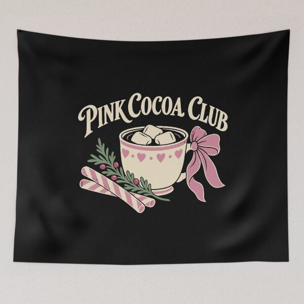 Item preview, Cozy Pink Cocoa Club Christmas Mug and Ribbon designed and sold by AMICO77.
