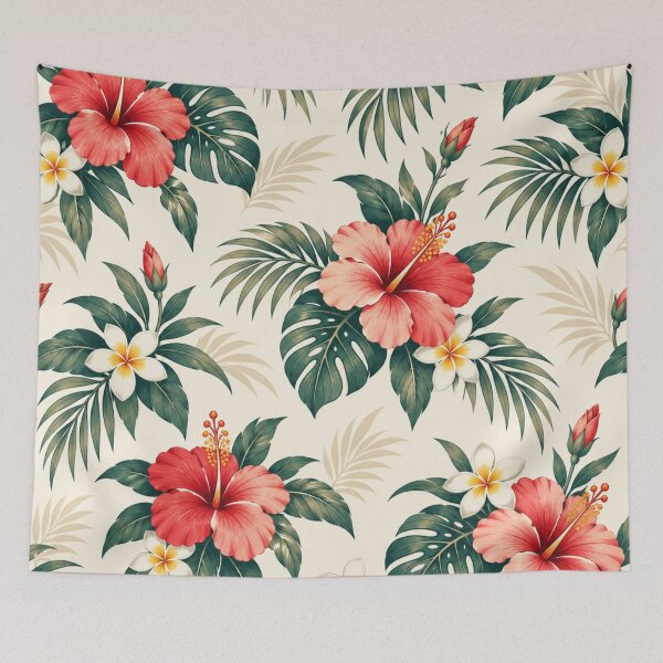 Item preview, Colorful Summer Flowers and Tropical Leaves Pattern. designed and sold by MissYouONLY.