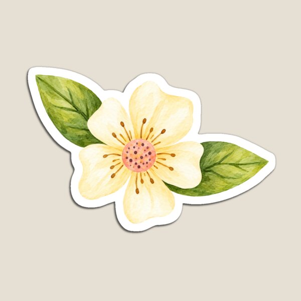 Item preview, Delicate Cream Flower with Leaves designed and sold by dapiyupi.