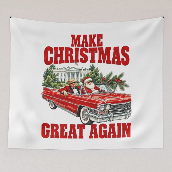 Item preview, Humorous Trump Make Christmas Great Again, Santa and Trump Riding Red Car, Santa Trump designed and sold by LiverEver.