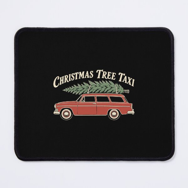 Item preview, Cozy Christmas Tree Taxi Retro Red Station Wagon designed and sold by AMICO77.