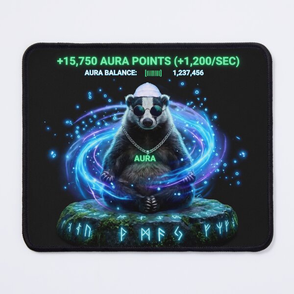 Item preview, Funny Aura Points Farming Meme Aesthetic Cyber Badger designed and sold by Quati-br.