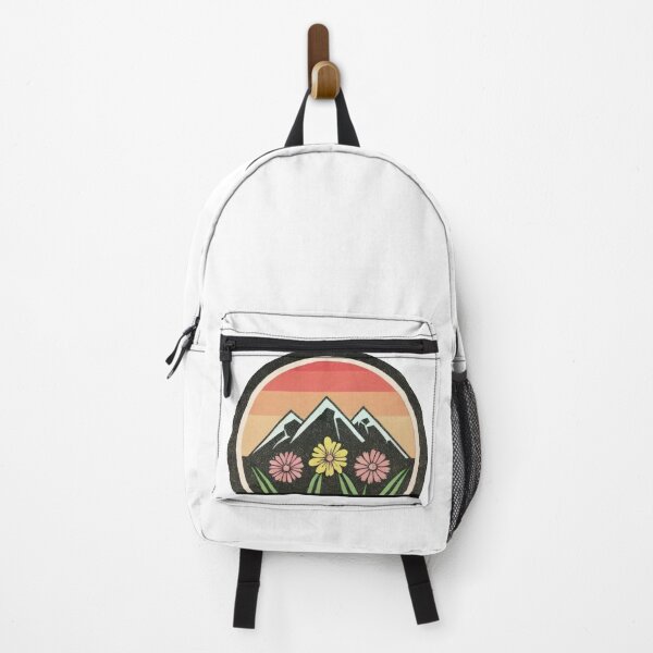 Item preview, Retro mountain with trees wildflowers vintage Art designed and sold by Expressions-Sel.