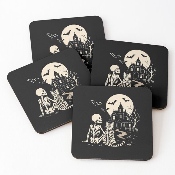 Item preview, Best Friends Forever – Skeleton and Bengal cat in the full moonlight designed and sold by Bengoer18.