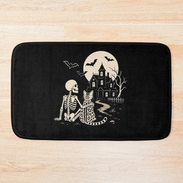 Item preview, Best Friends Forever – Skeleton and Bengal cat in the full moonlight designed and sold by Bengoer18.