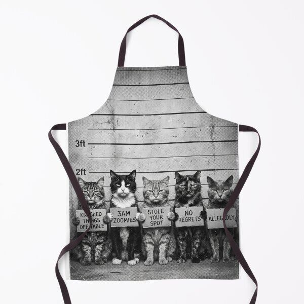 Aperçu de l'œuvre Funny Cat Mugshot Lineup créée et vendue par AURA Vibes.