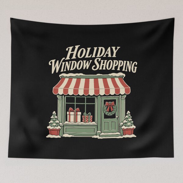 Item preview, Cozy Christmas Holiday Window Shopping Vintage Gift Shop designed and sold by AMICO77.